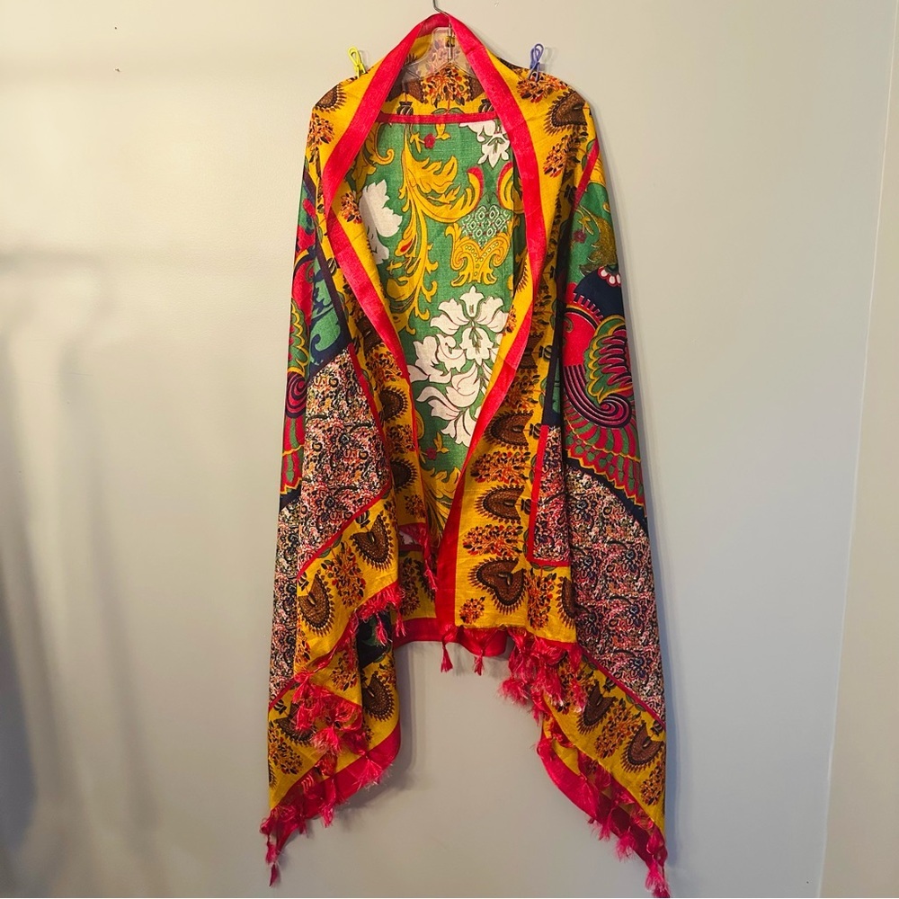 Vibrant Multicolor Women's Shawl Scarf Pasch - Bold Floral & Paisley - Picture 1 of 7